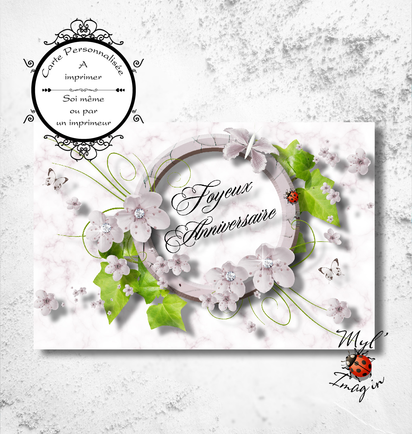 Carte Postale "Anniversaire fleur"