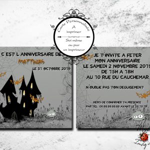 Carte d'invitation d'anniversaire "Spider-Halloween" - 15x15