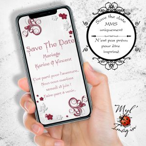 Save The Date " Rouge Dentelle"
