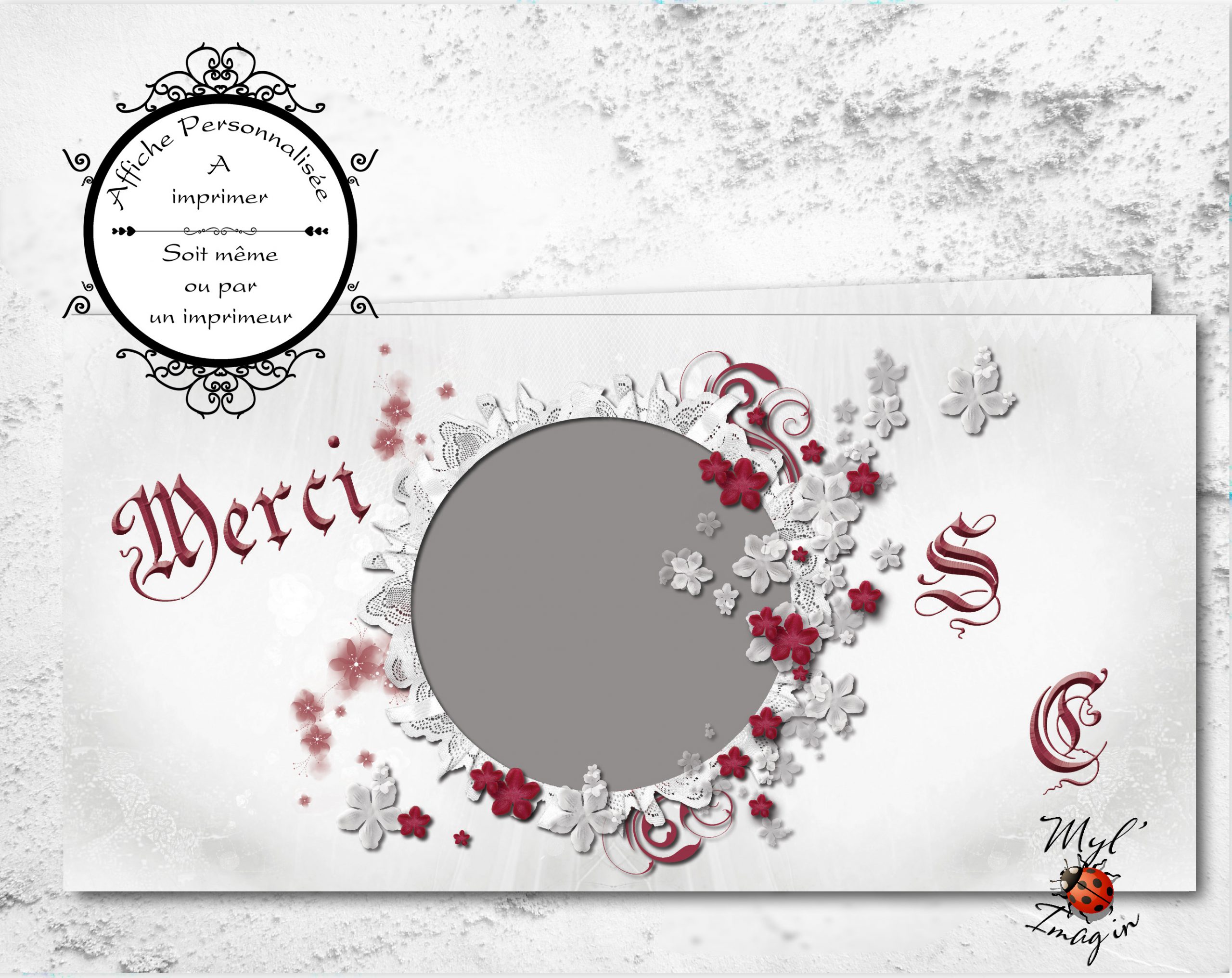 Remerciement "Rouge Dentelle"
