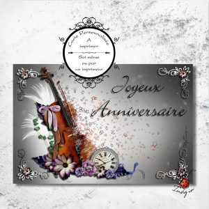 Carte Postale ou carte anniversaire "violon"