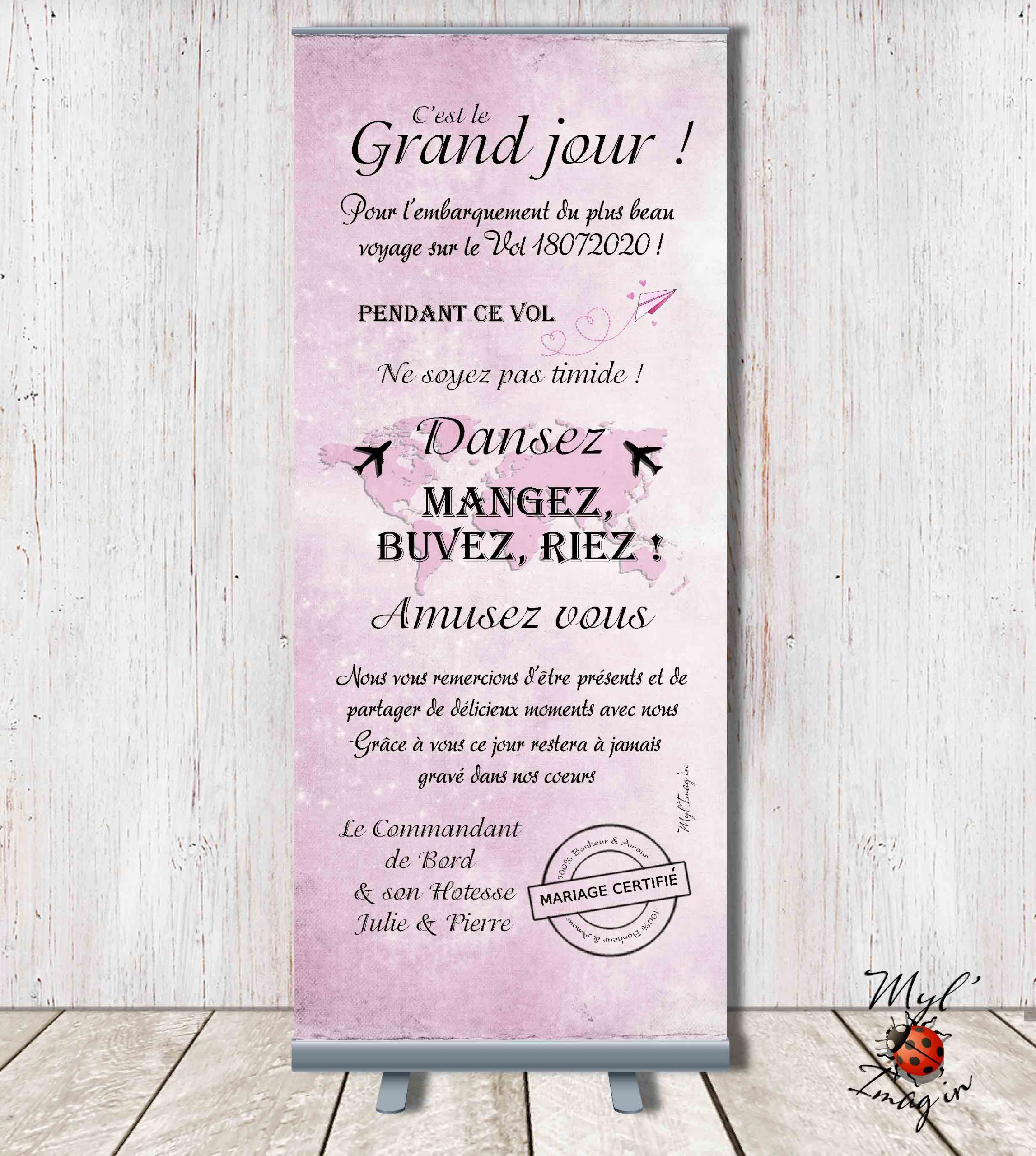RollUp "AdieuLeCelibat'AirLines" 85cm x 200cm – Image 2