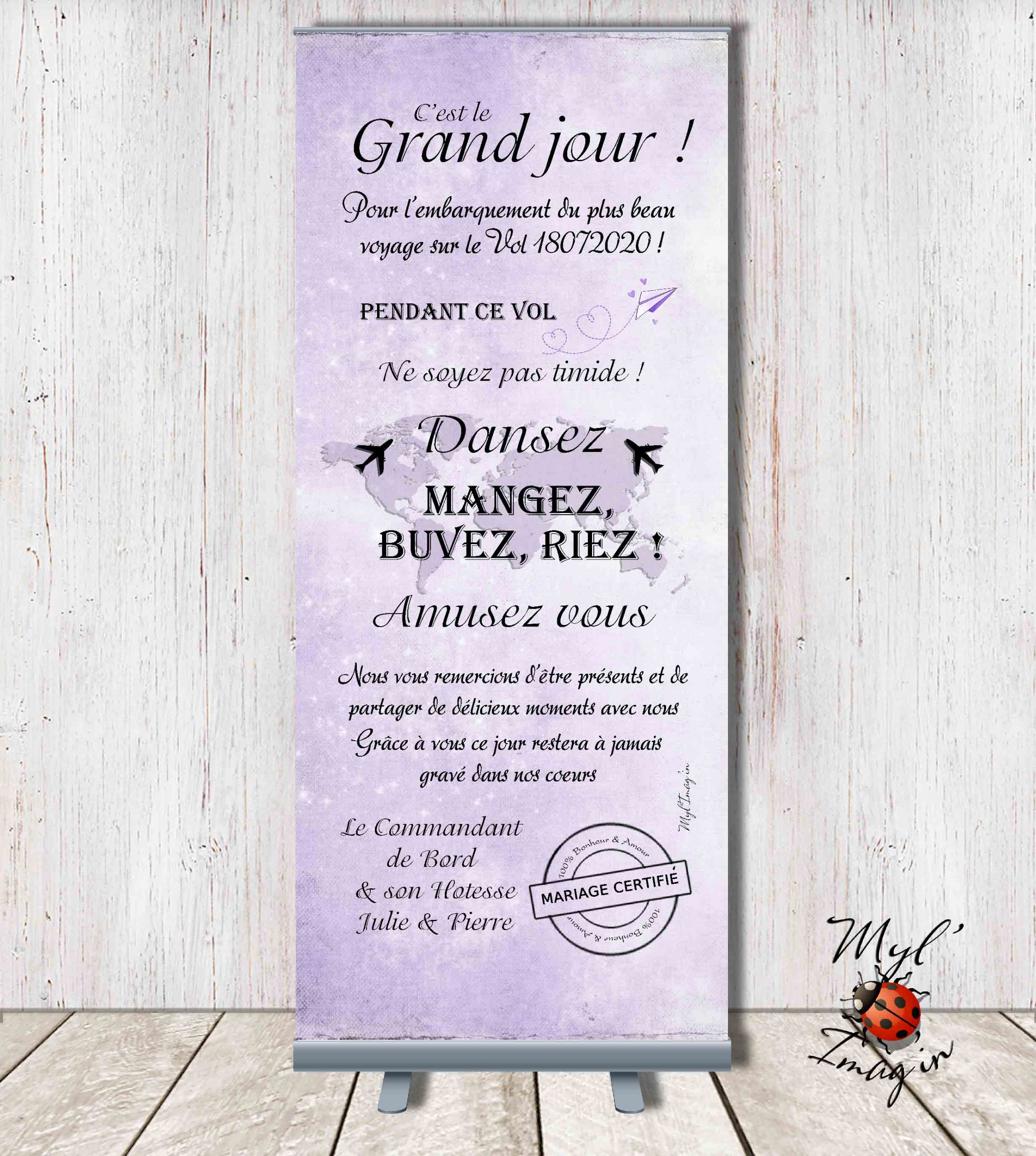 RollUp "AdieuLeCelibat'AirLines" 85cm x 200cm – Image 3