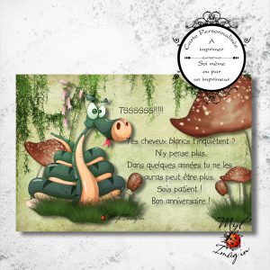 Carte Postale ou carte anniversaire "Serpent"