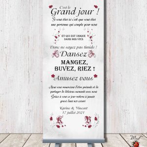 RollUp "Rouge Dentelle" 85cm x 200cm