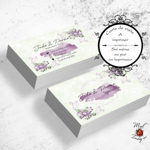 Carte de visite Jade & parme, Design graphique sur mesure, Carte boutique personnalisée, Identité visuelle personnalisée