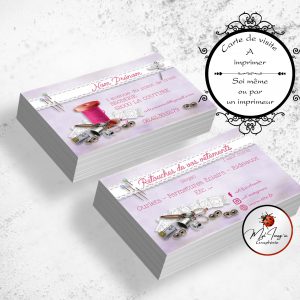 Carte de visite theme couture, Design graphique sur mesure, Carte boutique personnalisée, Identité visuelle personnalisée