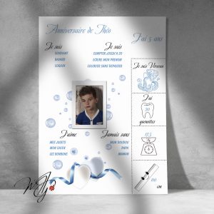 Affiche Anniversaire bleu